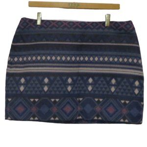 H&M Divided Aztec & Stripe Print Skirt Size 14